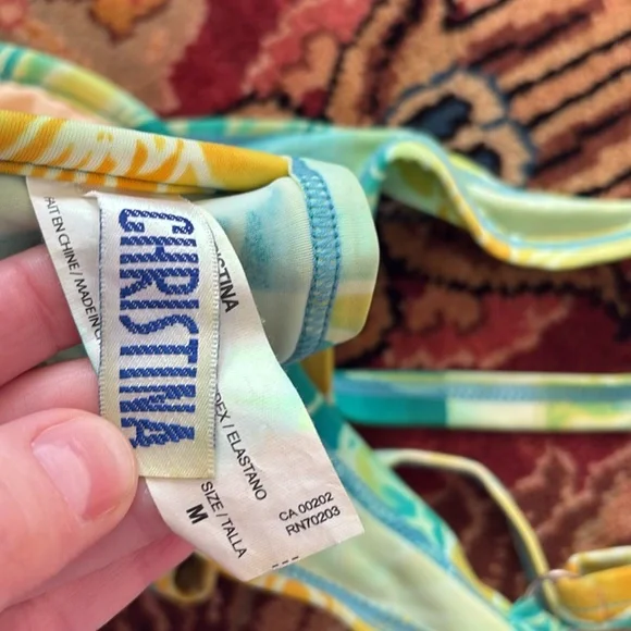 Vintage CHRISTINA Bikini NWT NEW floral beachy medium + large small? 90s - Picture 9 of 13